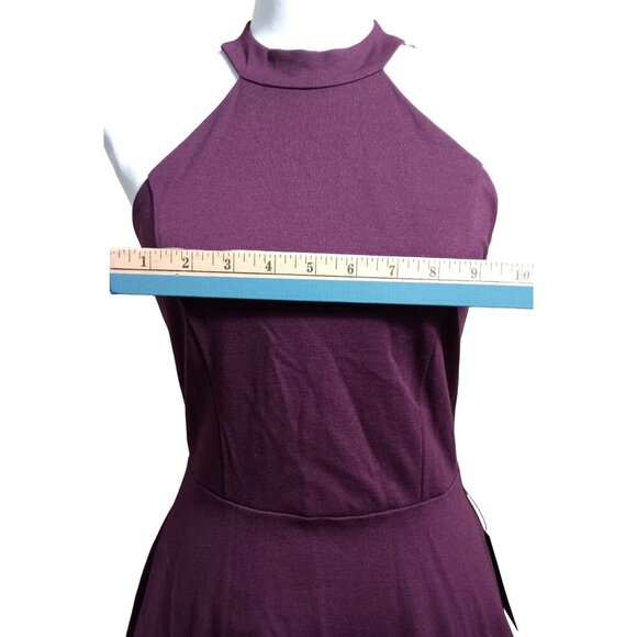 Lulu's NWT Womens Plum Purple Halter Top Lace Back Skater Dress Size Small - Picture 4 of 8